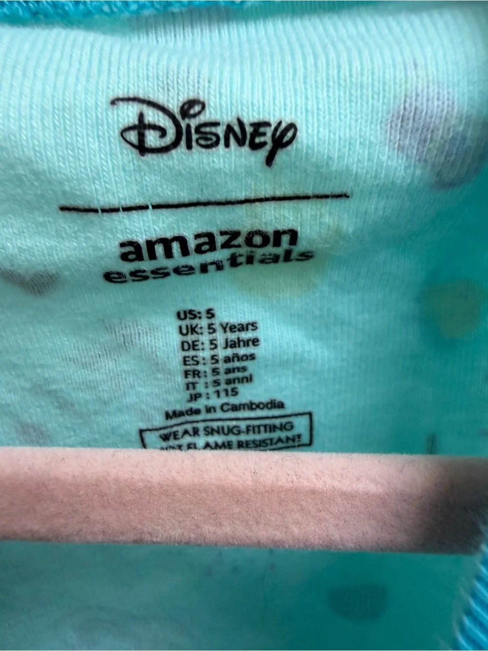 Disney Girls 5 The Little Mermaid Aqua Long-Sleeve Tee Pajama Top Ariel Shirt